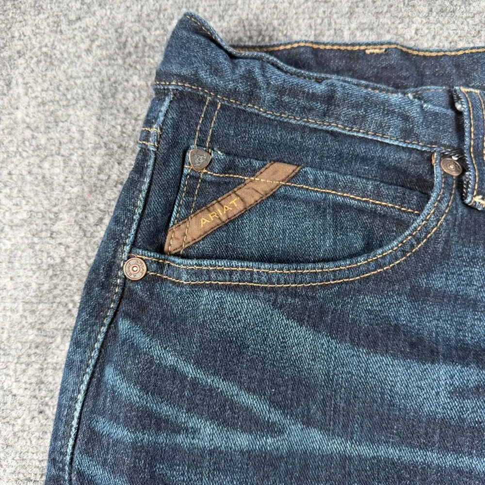 Ariat M5 Legacy Jeans Mens 36x32 Blue Straight Leg Dark Wash Western Denim